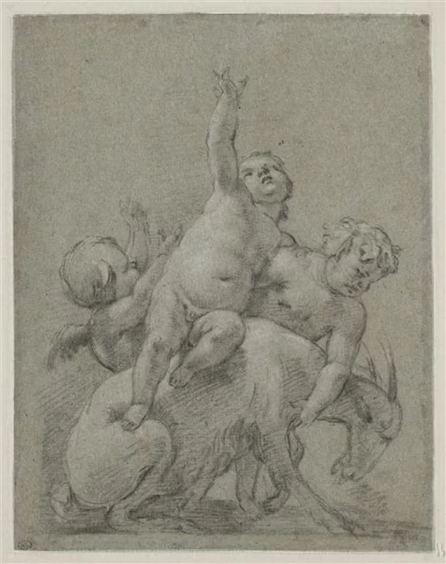 Tre bambini che giocano con una capra, studiano per un baccanale - Museo del Louvre, Parigi